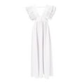 thumbnail image 1 of CAICJ98 Holiday Dress Womens Off The Shoulder One Sleeve Slit Maxi Party Evening Dress Gown White,XXL, 1 of 1