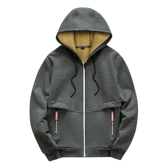 CAICJ98 Hoodies For Men Men's Quarter Zip Thermal Lined Sweater, Winter Lightweight Soft Pullover Collar Sweatshirt Grey,4XL