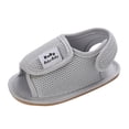 thumbnail image 1 of CAICJ98 Infant Baby Boy Girl Sandals Soft Non-Slip Rubber Sole Summer Toddler First Walking Shoes Flat Shoes First Walkers Grey,12-18 Months, 1 of 4