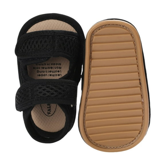 CAICJ98 Infant Baby Boy Girl Summer Sandals Non Slip Soft Sole Toddler First Walking Crib Shoes Black,6-12 Months