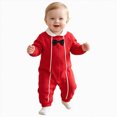 thumbnail image 1 of CAICJ98 Infant Baby Girl Long Sleeve Romper Cotton Cute Style Newborn Toddler Jumpsuit Outfit 0-18 Months (Red,7-10 Months), 1 of 6