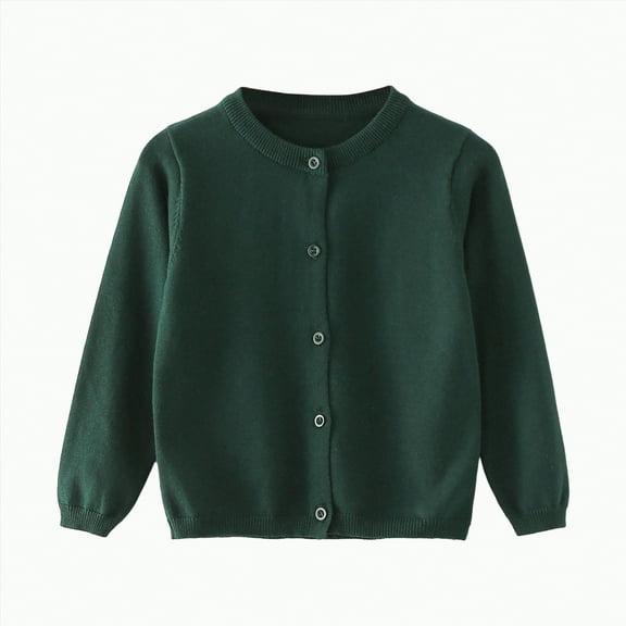 CAICJ98 Infant Cardigan Baby Boy Girl Sweater Long Sleeve Button Up Knit Sweatshirt Jacket Toddler Baby Girl Fall Winter Outfits Dark Green,3-4 Years