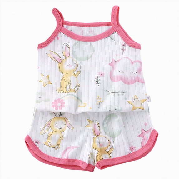 CAICJ98 Infant Toddler Baby Girl Summer Clothes 3 6 12 18 24 Months 2T 3T 4T 5T Girls Outfits 2Pcs Floral Print Sleeveless Tank Tops and Shorts Set (Hot Pink,4-5 Years)
