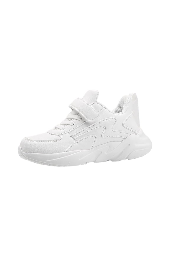 Kids Athletic Shoes Leather Walking Shoes Lightweight SoftSoled Kids Sneakers Girls White,13(Little Kid/Big Kid)