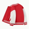 thumbnail image 1 of CAICJ98 Kids Baby Baseball Varsity Jacket Boys Girls Bomber Jacket Toddler Long Sleeve Button Down Letterman Jacket Outwear Coat Fall Winter Clothes (Red,4-5 Years), 1 of 4