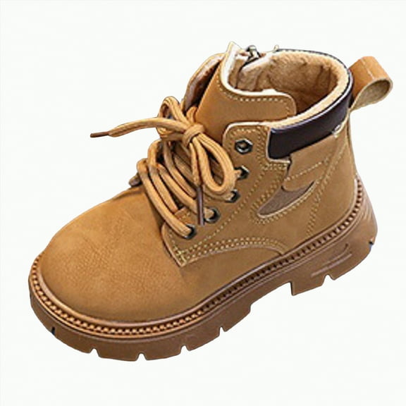 CAICJ98 Kids Boots Boys Girls Unisex-Child Outdoor Waterproof Combat Boots Lace-up Side Zipper Ankle Work Boots Comfort Boys' Girls' Hiking Boots (Toddler/Little Kid),6