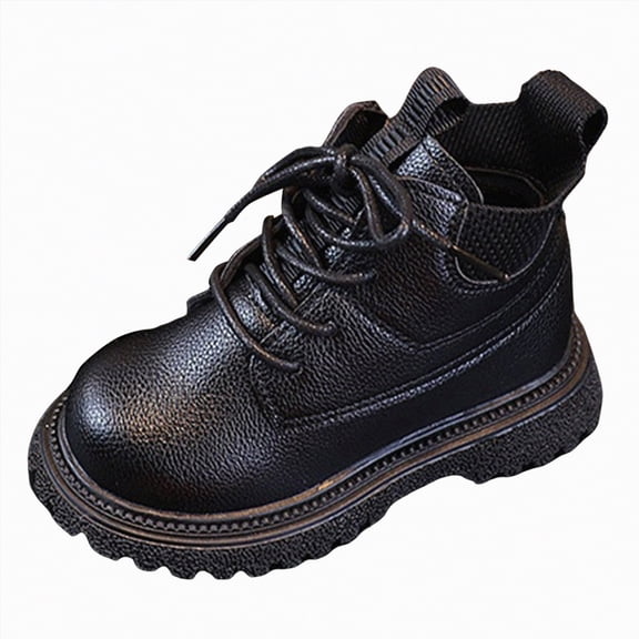 CAICJ98 Kids Boots Unisex-Child Outdoor Waterproof Combat Boots Lace-up Side Zipper Ankle Work Boots Comfort Boys Girls Hiking Boots (Toddler/Little Kid),6.5
