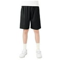 thumbnail image 1 of CAICJ98 Kids Boys Girls Cotton Shorts for Summer Casual Athletic Running Basketball Jogger with Side Pockets Black,5-6 Years, 1 of 6