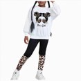 thumbnail image 1 of CAICJ98 Kids Girl Clothes Long Sleeve Graphic Sweatshirt Top + Slim Fit Stretchy Leggings Pants 2Pcs Fall Winter Clothing Set,Size 9-10 Years, 1 of 6