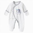thumbnail image 1 of CAICJ98 Kids Organic Cotton 0-6M Unisex Newborn Baby Footed Sleepers Pajamas (Grey,1-3 Months), 1 of 6
