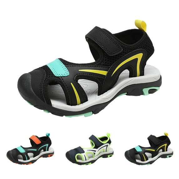 CAICJ98 Kids Sandals Girls Sport Water Shoes Closed-Toe Outdoor Sandals Boys Yellow,3(Little Kid/Big Kid)