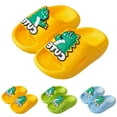 thumbnail image 1 of CAICJ98 Kids Slides Boys Girls Toddler Cloud Slides Sandals Pool Shower Beach Home Slippers Lightweight Soft Non-Slip Flip Flops Dinosaur Shape Quick Dry Yellow,10 (3.5-4 Years), 1 of 4