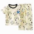thumbnail image 1 of CAICJ98 Kids Toddler Pajamas Short Sleeve Long Pants Cartoon Pajama Sets Cute 2PCS Sleepwear Casual Loungewear Unisex Child (Black,12-18 Months), 1 of 4