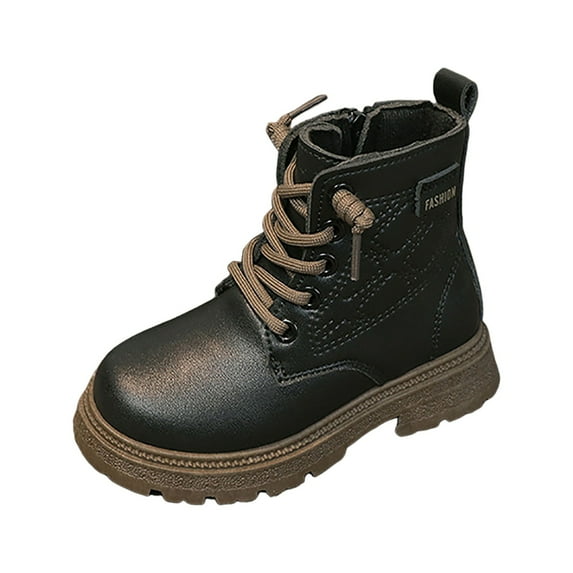 CAICJ98 Kids Work Boots Outdoor Four Seasons Ankle Sneaker High Top Casual Classic Hiking Shoes Boots Girls Black (Toddler/Little Kid),10