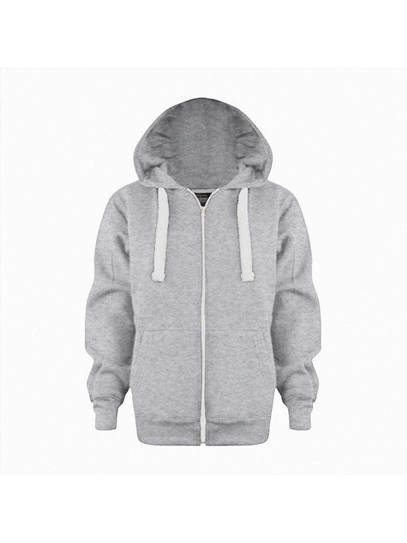 Kids Zip Up Hoodie School Uniform Boys Girls Zipper Sweatshirt Oversized Y2K Fall Hooded Jackets Preppy Clothes, Size 9-10 Years