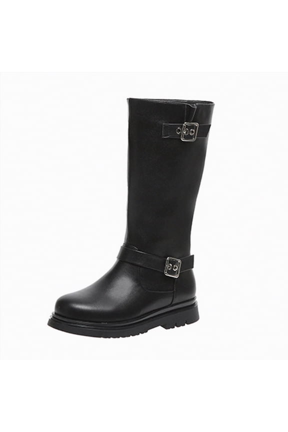 Knee High Riding Boots for Girls Cute Bow Winter Boots Non Slip Side Zipper Boots Warm Lined Tall Waterproof Boots Girls (Little Kid/Big Kid),11.5