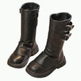 thumbnail image 1 of CAICJ98 Knee High Riding Boots for Girls Fashion Bowknot Ruffle Trim Side Zipper Tall Boots Fall Winter Trendy High Top Shoes Little Girls Boots (Little Kid/Big Kid),3, 1 of 5