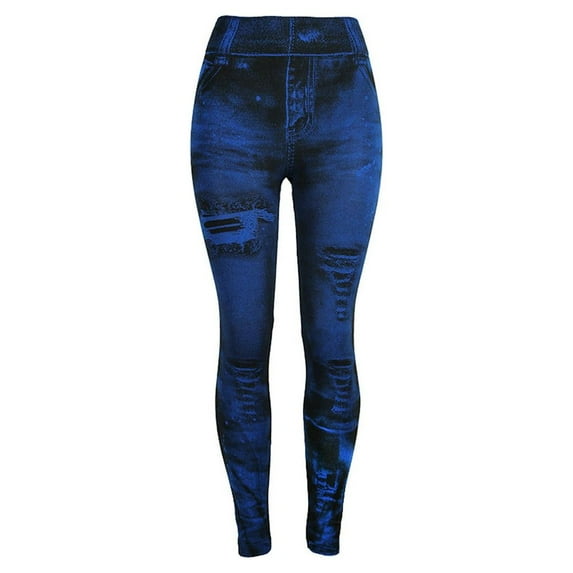 CAICJ98 Leggings For Women Plus Size Women Crossover Leggings with Pockets High Waisted Workout Yoga Pants Dark Blue,XL