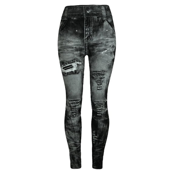 CAICJ98 Leggings for Women Lined Winter Leggings Women, High Waisted Thermal Warm Yoga Pants with Pockets Dark Blue,M