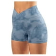 thumbnail image 1 of CAICJ98 Leggings for Women Tummy Control Shorts for Women 2 in 1 Flowy Running Shorts with Pockets Spandex Butterfly Workout Tennis Skorts M,Blue, 1 of 2
