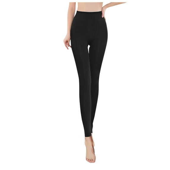 CAICJ98 Gym Leggings for Women Women's Lined Leggings Water Resistant High Waisted Winter Warm Hiking Running Pants with Pockets Black,3XL