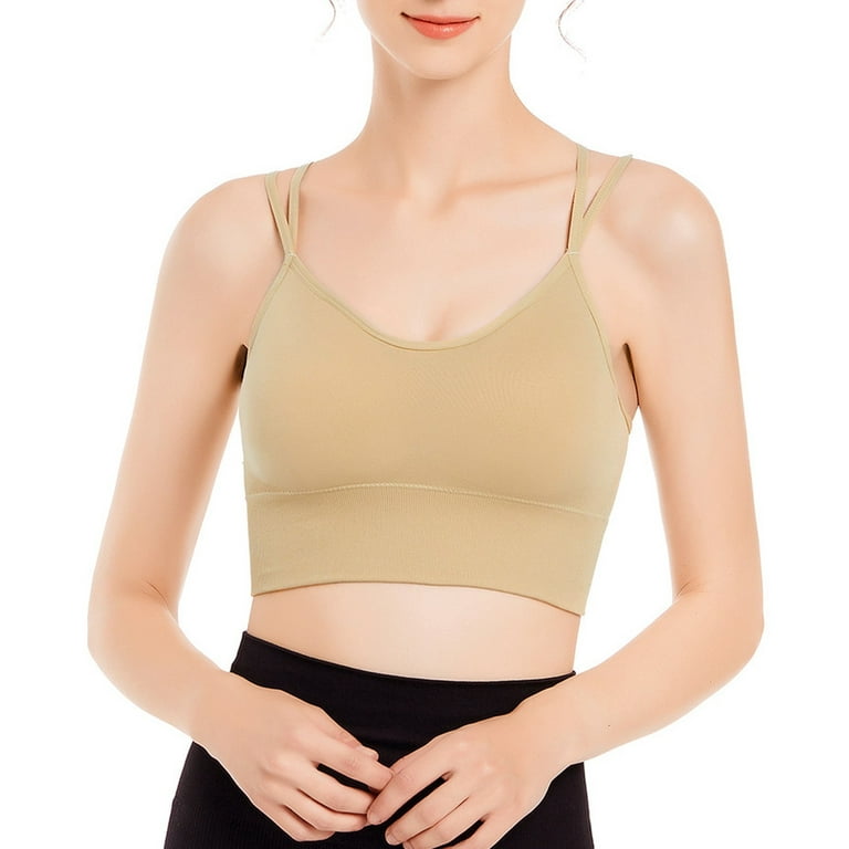 CAICJ98 Lingerie for Women High Neck Supportive Sports Bra High Impact - No  Bounce Soft Moisture Wicking for Running Racerback Plus Size Beige,S 