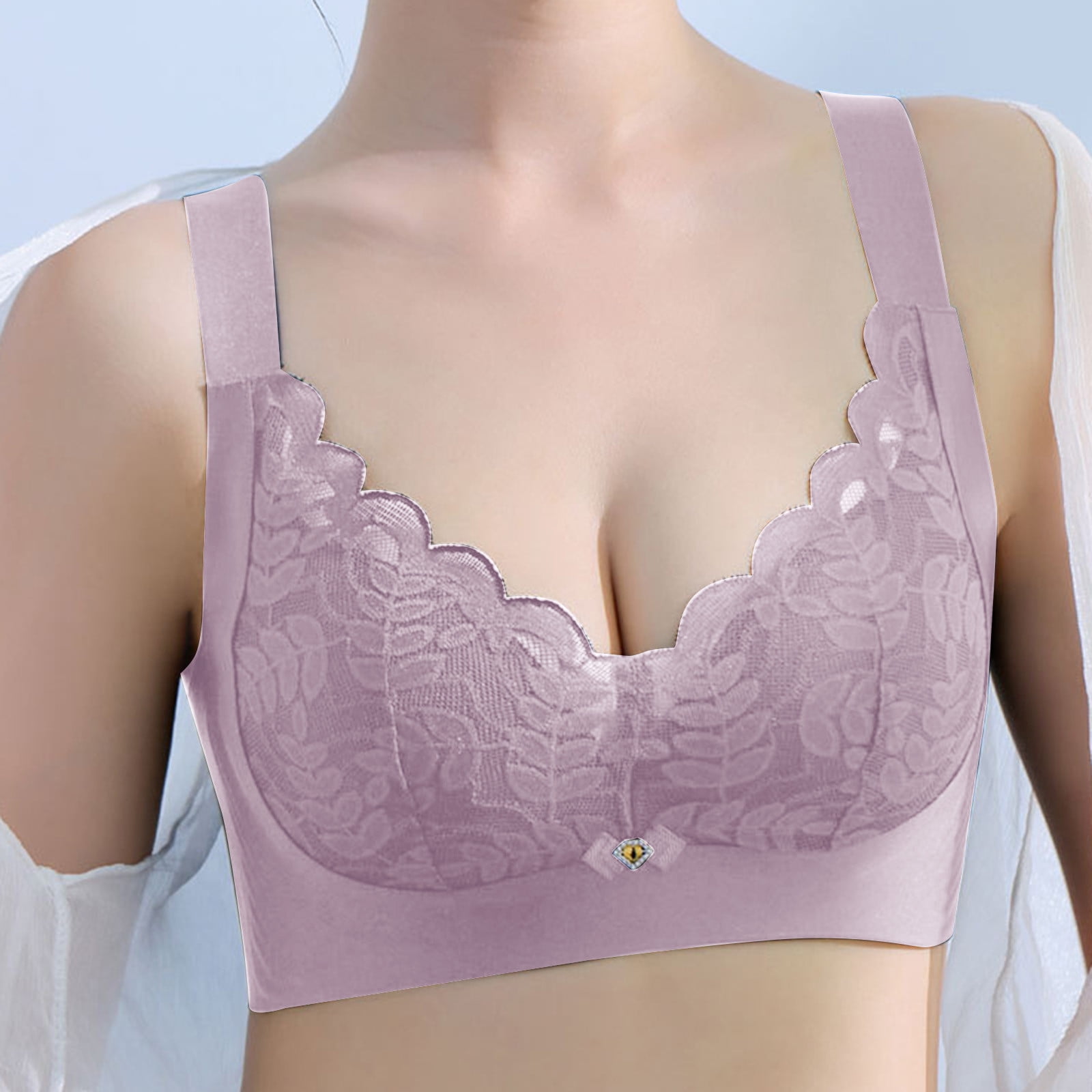 CAICJ98 Lingerie for Women Lift Wireless Bra, Wirefree Bra with Support,  Full-Coverage Wireless Bra for Everyday Comfort A,38/85E
