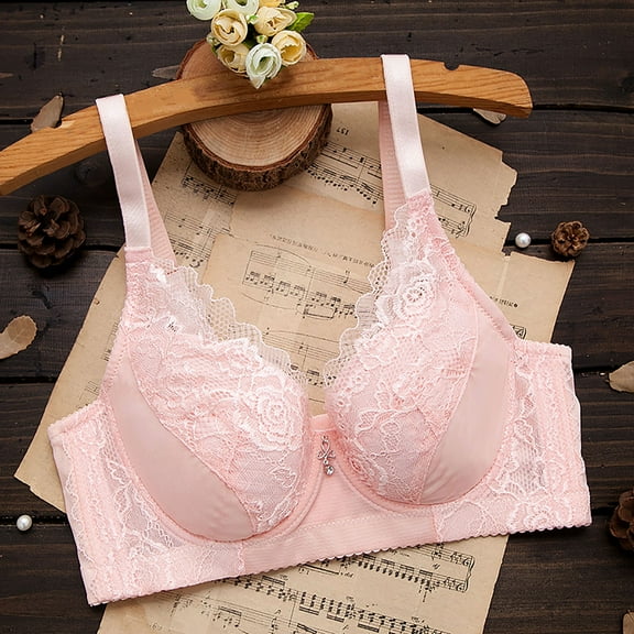 CAICJ98 Lingerie for Women Low Cut Bra for Womens Deep V Underwear Bralette Crop Top Female Bra Push Up Brassiere Bra Pink,38B