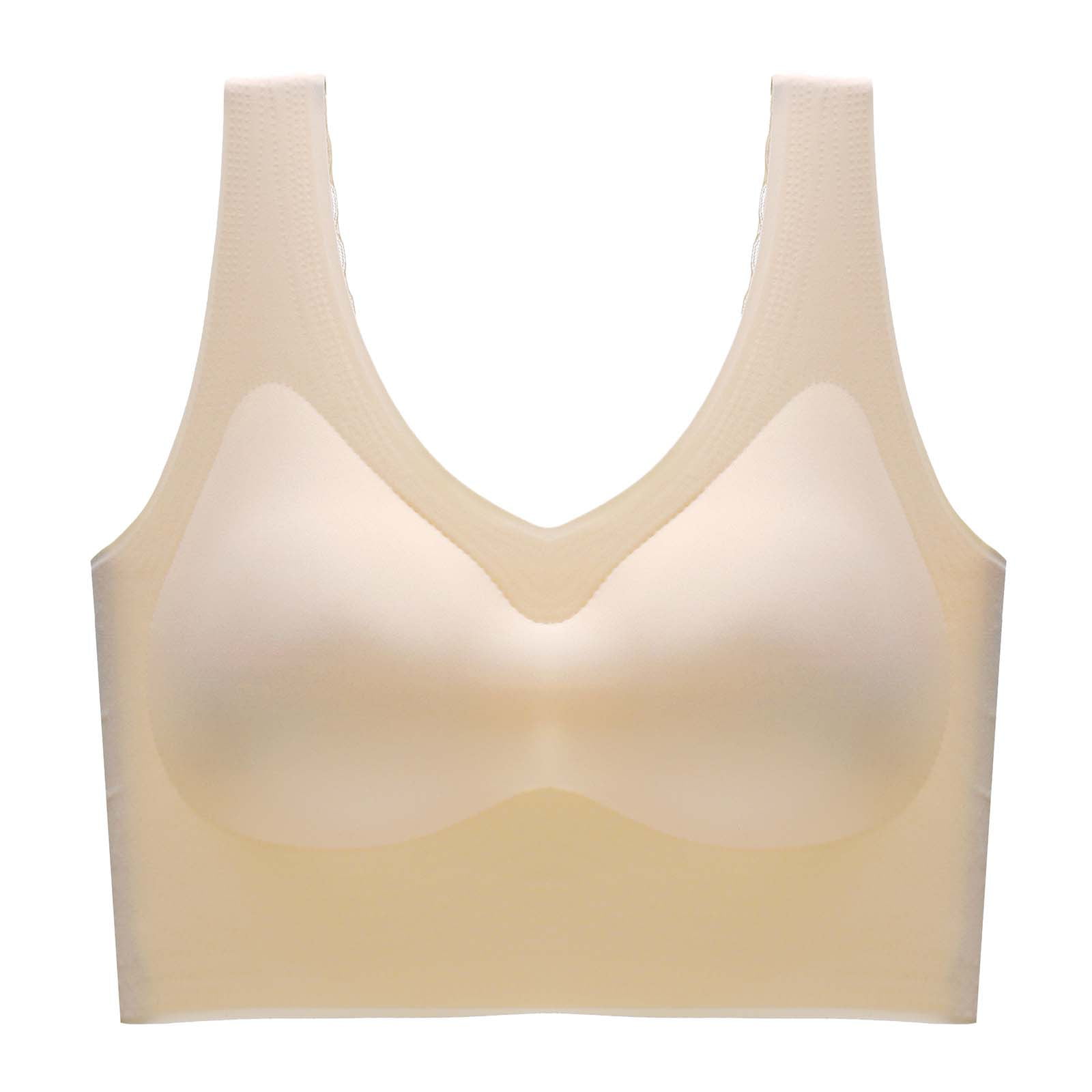 CAICJ98 Lingerie for Women Naughty Women's Marks Jelly Underwire Latex and  No Underwear Glue Bra without Semi-Liquid Beige,XL