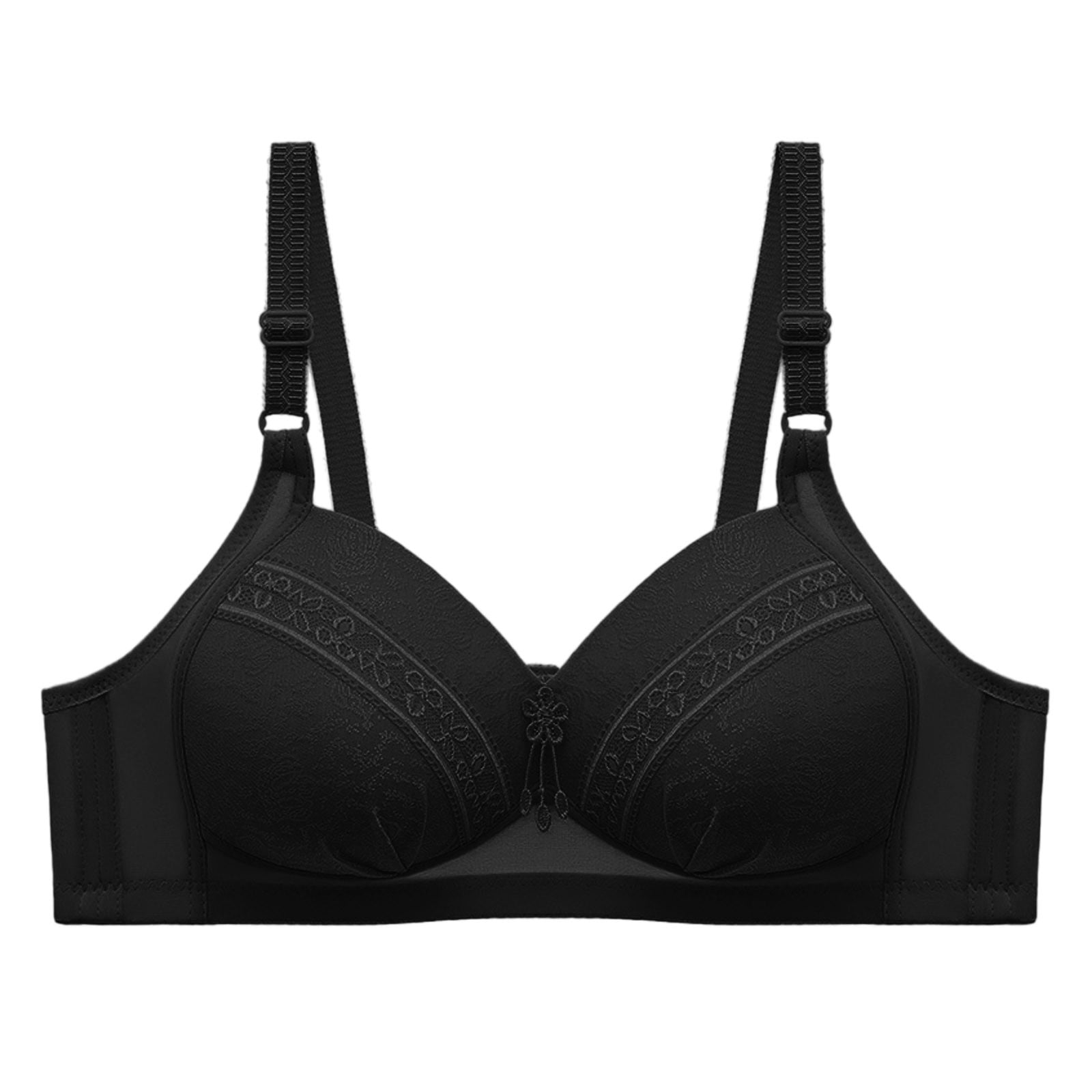 CAICJ98 Women'S Lingerie Women's Non Padded Minimizer Bra Full Coverage  Plus Size Support Everyday Bras Seamless Wirefree Black,38/85B