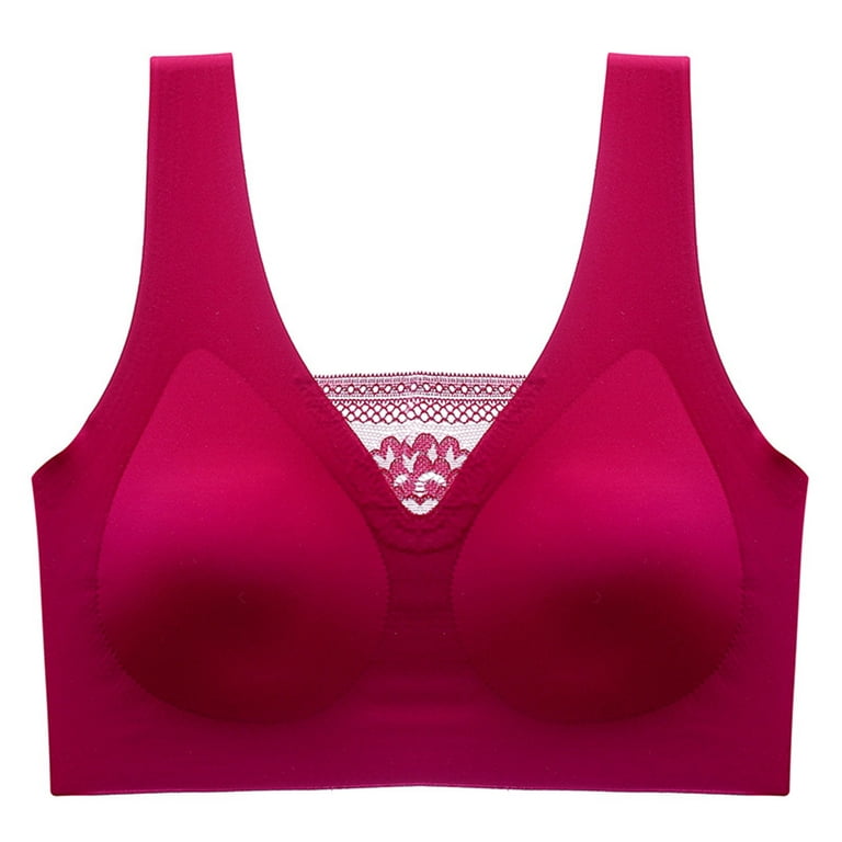CAICJ98 Lingerie for Women Sports Bras for Women High Impact Moisture  Wicking Racerback Sports Bra Molded Cup for Running Plus Size Red,M