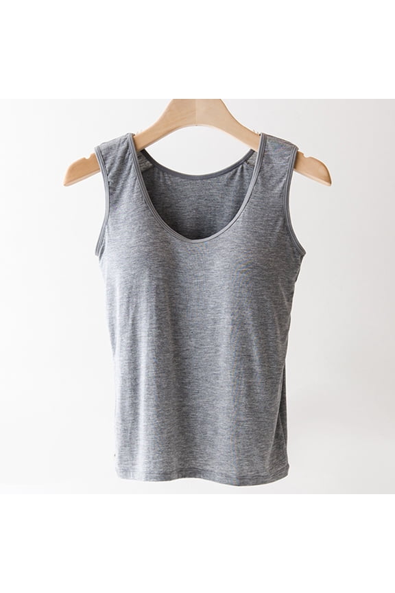 Lingerie for Women Upgraded Solid Color Camisole Undershirt Women with Bra Pads Sleeveless Inner Summer Womens Underwire Bras (GY1, XL)