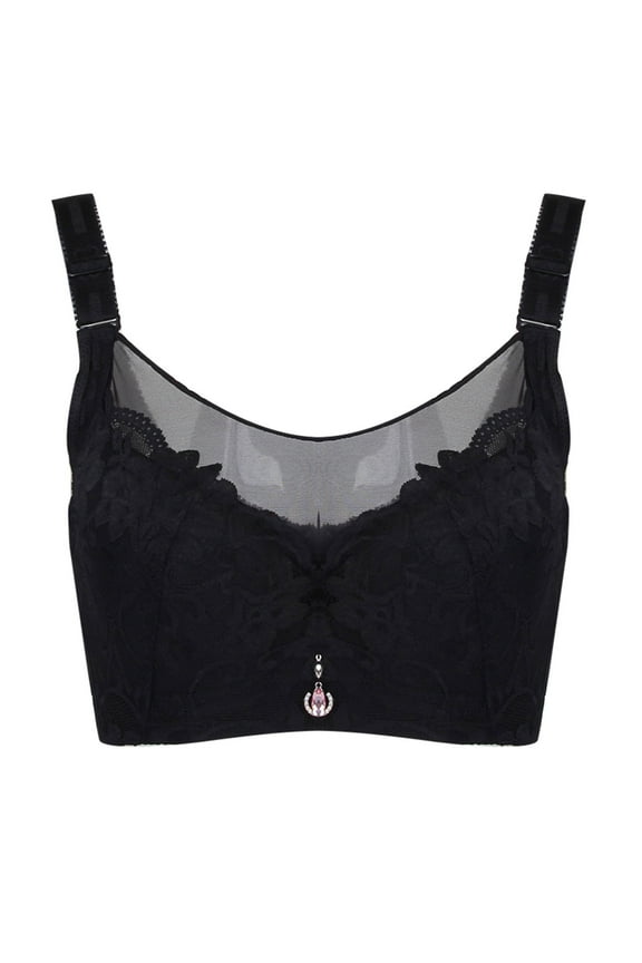 Lingerie for Women Women Wireless Bra Top Vest Breathable Chest Pad Wearing Sports Underwear Black,42E