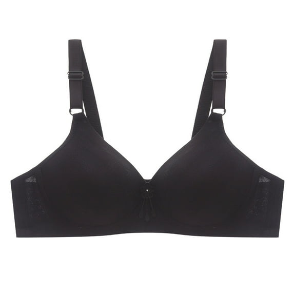 CAICJ98 Lingerie for Women Women's Comfortable and New Jacquard Gathering Cotton Thin Large No Steel Ring Bra Tan Bra for Women (Black, 36)
