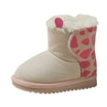 thumbnail image 1 of CAICJ98 Little Girl Snow Boots Cold Weather Baby Faux Fur Winter Shoes for Kids Pink (Toddler/Little Kid/Big Kid),9, 1 of 4
