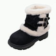 thumbnail image 1 of CAICJ98 Little Girls Winter Boots Warm Boots Suede Lightweight Fleece Lined Mid Calf Snow Boots for Kids Girls (Toddler/Little Kid/Big Kid),11, 1 of 6