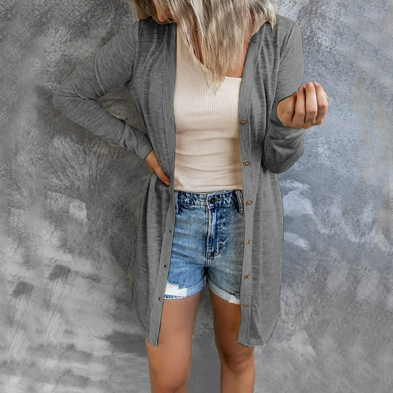 CAICJ98 Oversized Long Cardigan for Women, Puff Long Sleeve Cable