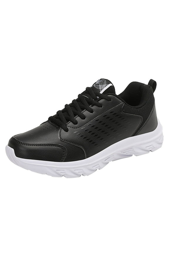 Men Running Shoes Arch Support Comfort Walking Shoes Lightweight Leather Casual Work Shoes Non Slip Sneakers Men White,8