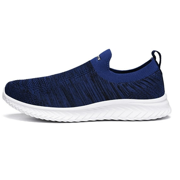 CAICJ98 Men Sneaker Fashion Knit Walking Shoes Workout Fitness Lightweight Cushion Breathable Casual Shoes Gym Slip On Shoes for Men Blue,9