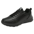 thumbnail image 1 of CAICJ98 Men Sneaker Wide Casual Shoes Comfortable Walking Shoes Non Slip Lace Up Sport Leather Athletic Tennis Shoes Men Black,9.5, 1 of 7