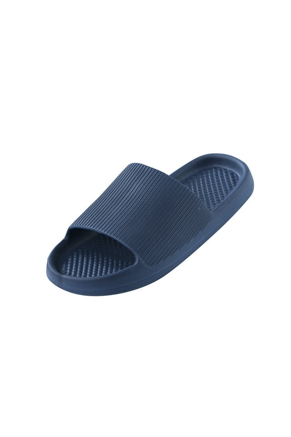 Men's Cloud Slides Pillow Slippers for Women and Men Non Slip Quick Drying Bathroom Shower Slide Sandals for Women | Ultra Cushion | Thick Sole Dark Blue,9
