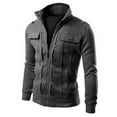 thumbnail image 1 of CAICJ98 Mens Jackets Casual Men's Tactical Jackets Winter Full Zip Hiking Hunting Coat with Multi Pockets Dark Gray,XXL, 1 of 4