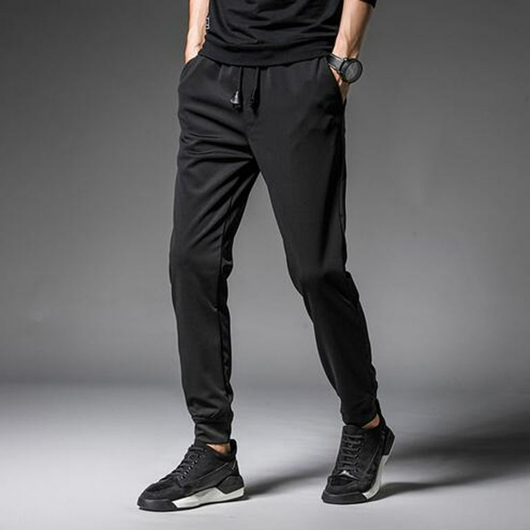 CAICJ98 Gifts For Men Men's Sweatpants Zipper Pockets Lightweight Exercise  Pants Running Workout Sports Black,M