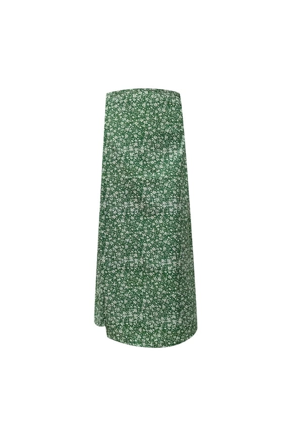 Mini Skirts for Women Women's Boho Leopard Print Skirt Pleated A-Line Swing Midi Skirts Green,S