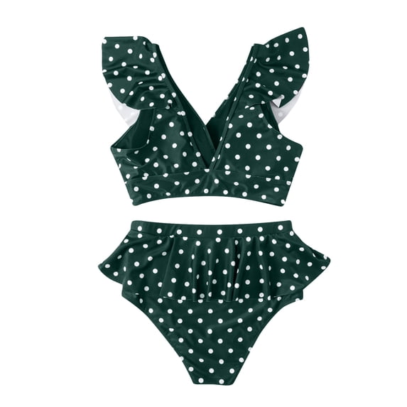 CAICJ98 Modest Swimsuits for Women Women's Bikini Swimsuit Twist Leopard Low Rise Two Piece Bathing Suit Green,XL