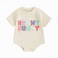 thumbnail image 1 of CAICJ98 My First Easter Baby Girl Boy Outfit Short Sleeve Bunny Shirt Onesie Bubble Romper Newborn Easter Summer Clothes (Beige,0-3 Months), 1 of 4