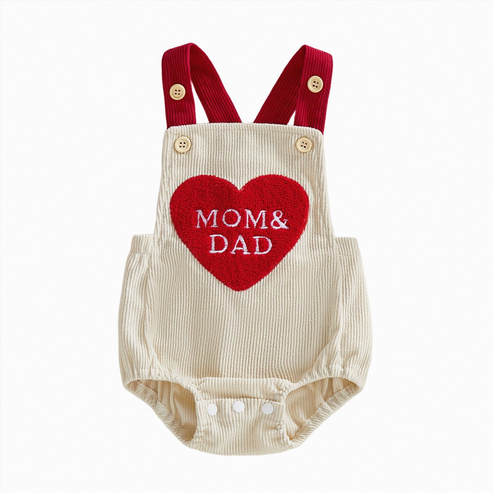 CAICJ98 My First Valentines Mom Day Baby Girl Outfit Heart Bubble