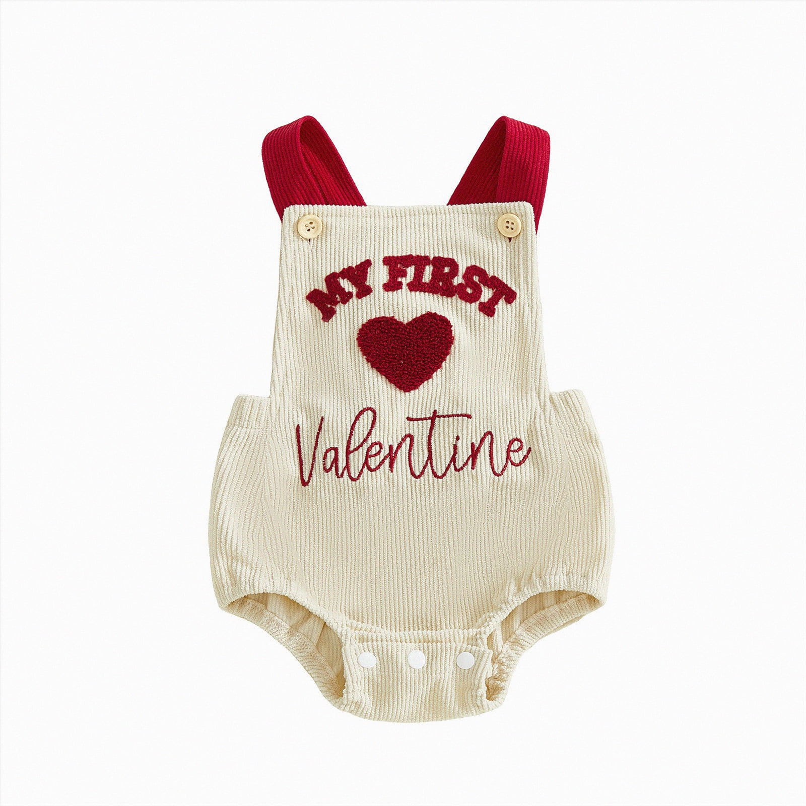 CAICJ98 My First Valentines Mom Day Baby Girl Outfit Heart Bubble