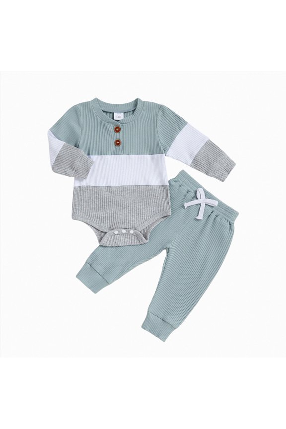 Newborn Baby Boy Clothes Long Sleeve Little Bro Romper Bodysuit Pants Set Fall Winter Outfits 0 3 6 9 12 Months Toddler Outfits for Boys (Blue,12-18 Months)