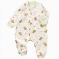 thumbnail image 1 of CAICJ98 Newborn Baby Boy Girl Cotton Romper Outfits Infant Long Sleeve One-Piece Button Jumpsuits Size 3-6 Months, 1 of 6